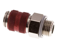 Latón niquelado DN 5 Rojo Acoplamiento de aire Enchufe G 1/4 pulgada Macho
