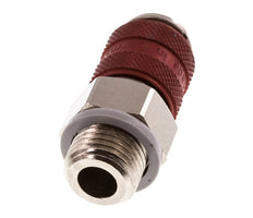 Latón niquelado DN 5 Rojo Acoplamiento de aire Enchufe G 1/4 pulgada Macho