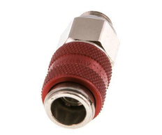 Latón niquelado DN 5 Rojo Enchufe de acoplamiento de aire G 1/8 pulgadas Macho
