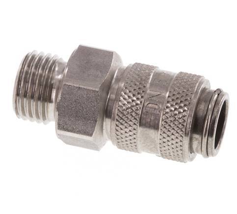 Acero inoxidable DN 5 Acoplamiento de aire Enchufe G 1/4 pulgada Macho Doble cierre