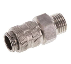 Acero inoxidable DN 5 Acoplamiento de aire Enchufe G 1/4 pulgada Macho Doble cierre