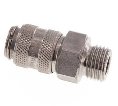 Acero inoxidable DN 5 Acoplamiento de aire Enchufe G 1/4 pulgada Macho Doble cierre