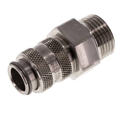 Acero inoxidable 316L DN 5 Acoplamiento de aire Enchufe G 3/8 pulgadas Macho