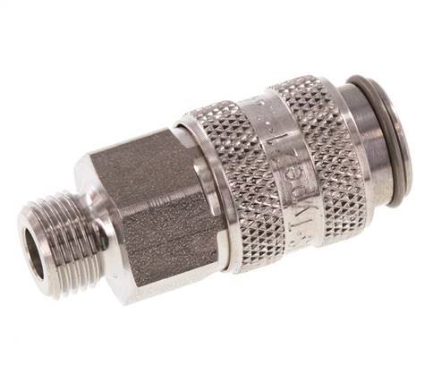 Acero inoxidable 316L DN 5 Acoplamiento de aire Enchufe G 1/8 pulgada Macho Doble cierre