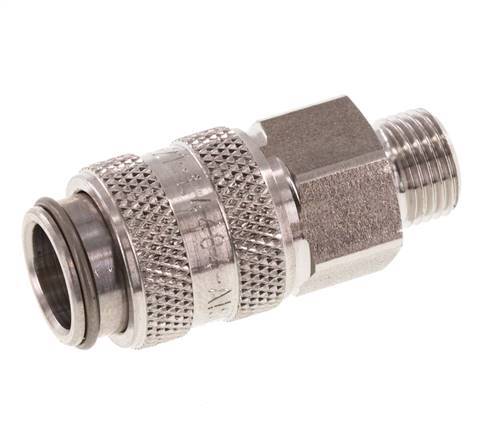 Acero inoxidable 316L DN 5 Acoplamiento de aire Enchufe G 1/8 pulgada Macho Doble cierre