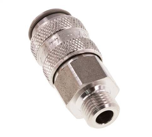 Acero inoxidable 316L DN 5 Acoplamiento de aire Enchufe G 1/8 pulgada Macho Doble cierre