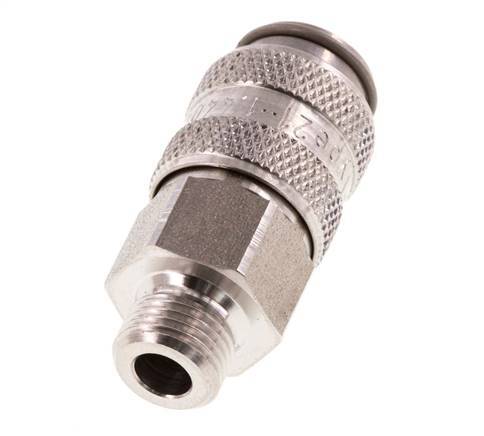 Acero inoxidable 316L DN 5 Acoplamiento de aire Enchufe G 1/8 pulgada Macho Doble cierre
