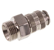 Acero inoxidable 316L DN 5 Acoplamiento de aire Enchufe G 3/8 pulgadas Macho Doble cierre