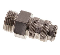 Acero inoxidable 316L DN 5 Acoplamiento de aire Enchufe G 3/8 pulgadas Macho Doble cierre