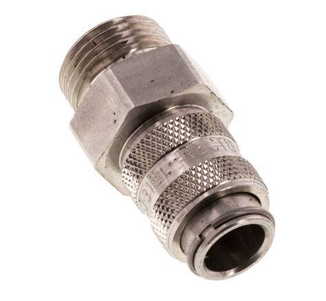 Acero inoxidable 316L DN 5 Acoplamiento de aire Enchufe G 3/8 pulgadas Macho Doble cierre