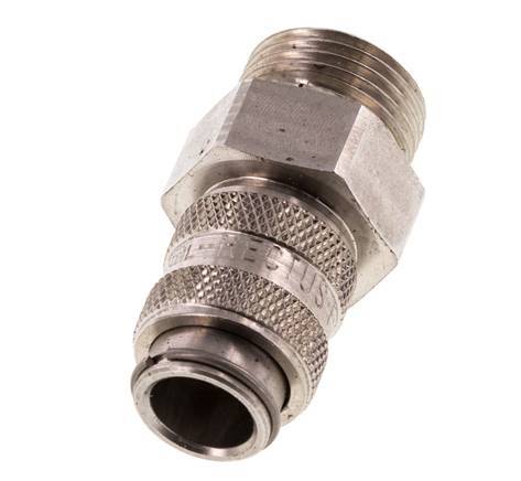 Acero inoxidable 316L DN 5 Acoplamiento de aire Enchufe G 3/8 pulgadas Macho Doble cierre