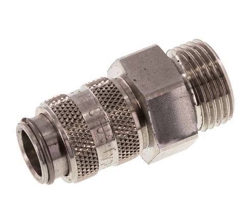 Acero inoxidable 316L DN 5 Acoplamiento de aire Enchufe G 3/8 pulgadas Macho Doble cierre