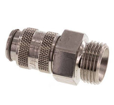 Acero inoxidable 316L DN 5 Acoplamiento de aire Enchufe G 3/8 pulgadas Macho Doble cierre