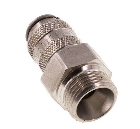 Acero inoxidable 316L DN 5 Acoplamiento de aire Enchufe G 3/8 pulgadas Macho Doble cierre