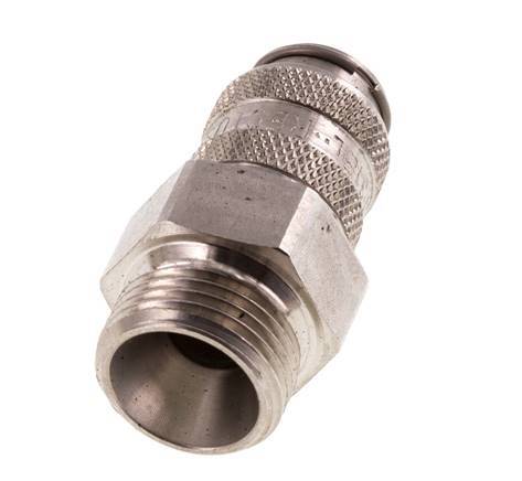 Acero inoxidable 316L DN 5 Acoplamiento de aire Enchufe G 3/8 pulgadas Macho Doble cierre