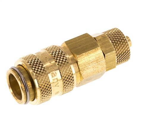 Acoplamiento de aire de latón DN 5 Tuerca de unión 4x6 mm