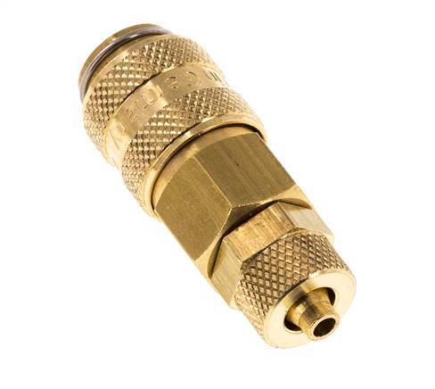 Acoplamiento de aire de latón DN 5 Tuerca de unión 4x6 mm