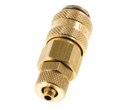 Acoplamiento de aire de latón DN 5 Tuerca de unión 4x6 mm