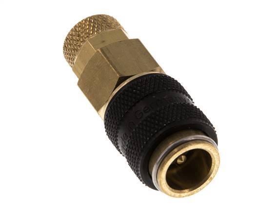 Latón DN 5 Negro Acoplamiento de Aire Toma 4x6 mm Tuerca de Unión Doble Cierre