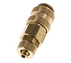 Latón DN 5 Acoplamiento de aire Toma 4x6 mm Tuerca de unión Doble cierre
