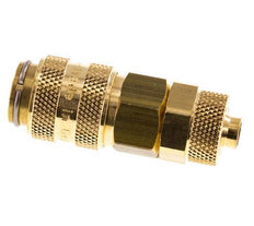Latón DN 5 Racor de acoplamiento de aire Tuerca de unión 6x8 mm Doble cierre
