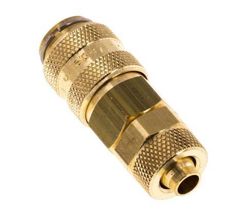 Latón DN 5 Racor de acoplamiento de aire Tuerca de unión 6x8 mm Doble cierre