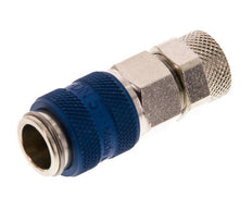Latón niquelado DN 5 Azul Racor de acoplamiento de aire Tuerca de unión 6x8 mm Doble cierre