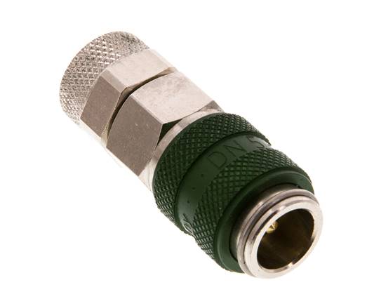 Latón niquelado DN 5 Verde Racor de acoplamiento de aire Tuerca de unión 6x8 mm Doble cierre
