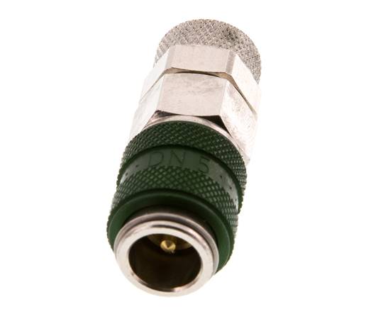 Latón niquelado DN 5 Verde Racor de acoplamiento de aire Tuerca de unión 6x8 mm Doble cierre