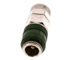 Latón niquelado DN 5 Verde Racor de acoplamiento de aire Tuerca de unión 6x8 mm Doble cierre