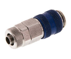 Acero inoxidable DN 5 Acoplamiento de aire azul Toma 6x8 mm Tuerca de unión Doble cierre