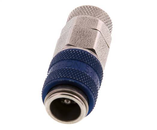 Acero inoxidable DN 5 Acoplamiento de aire azul Toma 6x8 mm Tuerca de unión Doble cierre