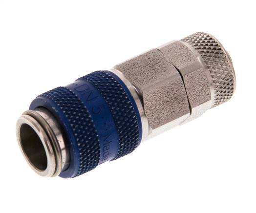 Acero inoxidable DN 5 Acoplamiento de aire azul Toma 6x8 mm Tuerca de unión Doble cierre