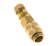 Acoplamiento de aire de latón DN 5 Tuerca de unión de 4x6 mm Pasamuros