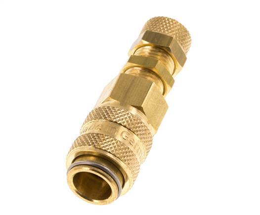 Acoplamiento de aire de latón DN 5 Tuerca de unión de 4x6 mm Pasamuros