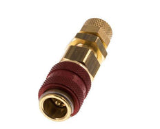 Latón DN 5 Rojo Acoplamiento de Aire Toma 4x6 mm Tuerca de Unión Pasamuros Doble Cierre
