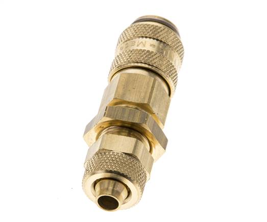 Latón DN 5 Acoplamiento de aire Toma 6x8 mm Tuerca de unión Pasamuros Tirador Doble Cierre