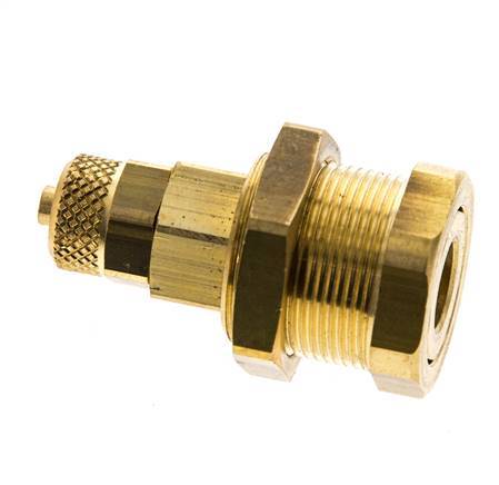 Latón DN 5 Acoplamiento de aire Enchufe 4x6 mm Unión Tuerca Pasamuros Pull-Off Doble Cierre