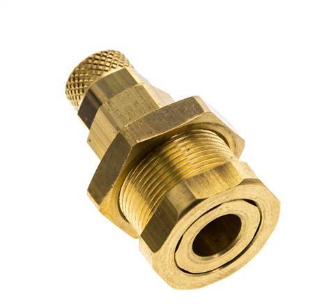 Latón DN 5 Acoplamiento de aire Enchufe 4x6 mm Unión Tuerca Pasamuros Pull-Off Doble Cierre