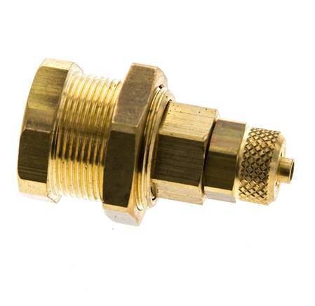 Latón DN 5 Acoplamiento de aire Enchufe 4x6 mm Unión Tuerca Pasamuros Pull-Off Doble Cierre