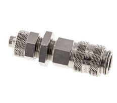 Latón niquelado DN 5 Racor de acoplamiento de aire Tuerca de unión 6x8 mm Pasamuros