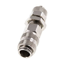 Latón niquelado DN 5 Racor de acoplamiento de aire Tuerca de unión 6x8 mm Pasamuros