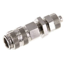Latón niquelado DN 5 Racor de acoplamiento de aire Tuerca de unión 6x8 mm Pasamuros