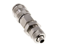 Latón niquelado DN 5 Racor de acoplamiento de aire Tuerca de unión 6x8 mm Pasamuros