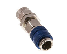 Latón niquelado DN 5 Azul Racor de acoplamiento de aire 6x8 mm Tuerca de unión Pasamuros