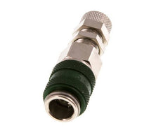 Latón niquelado DN 5 Verde Racor de acoplamiento de aire 4x6 mm Tuerca de unión Pasamuros