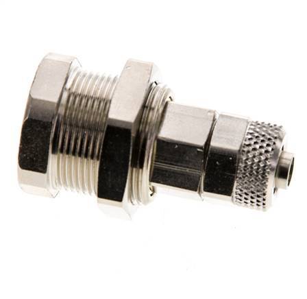 Latón niquelado DN 5 Racor de acoplamiento de aire Tuerca de unión 6x8 mm Pasamuros Extraíble