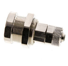 Latón niquelado DN 5 Racor de acoplamiento de aire Tuerca de unión 6x8 mm Pasamuros Extraíble