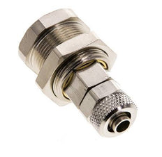 Latón niquelado DN 5 Racor de acoplamiento de aire Tuerca de unión 6x8 mm Pasamuros Extraíble