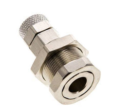 Latón niquelado DN 5 Racor de acoplamiento de aire Tuerca de unión 6x8 mm Pasamuros Extraíble